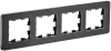 Рамка 4-м скругленная BRITE DECOR Черный/алюм металл РУ-4-1-Бр BR-M42-M-21-K02