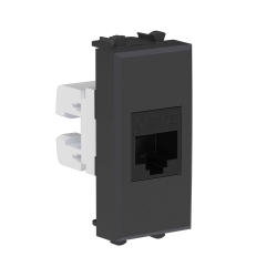 Компьютерная розетка Avanti RJ-45 модульная кат. 5е 1 модуль (черный матовый) 4412661