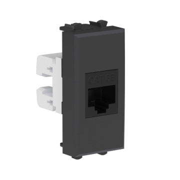 Компьютерная розетка Avanti RJ-45 модульная кат. 5е 1 модуль (черный матовый) 4412661