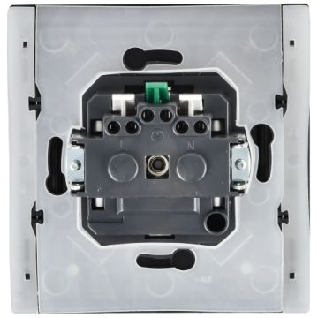 Розетка с крышкой FORTE&PIANO безвинтовые зажимы 16А IP44 FP619M (металл шампань) FP-R16-16-1-44-M-K37