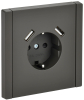Зарядка USB (А+A) с розеткой FORTE&PIANO 3,1А FP345 (серый) FP-R14-16-U21-D31-K03