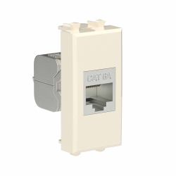 Компьютерная розетка DKC Avanti RJ-45 без шторки кат. 6А экранированная 1 модуль (ванильная дымка) 4405771