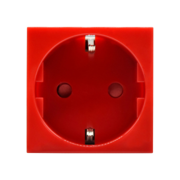 Розетка IEK PRIMER 2P+E со шторками 2 модуля РКС-20-32-П-К (красный) PR-KK40D-RSZH-2-2-K04