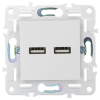 Розетка USB A+A 3,1А IEK SKANDY SK-R15W (арктический белый) SK-U21-D31-K01