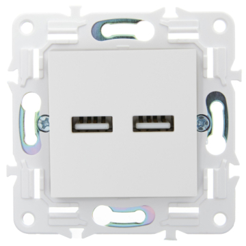Розетка USB A+A 3,1А IEK SKANDY SK-R15W (арктический белый) SK-U21-D31-K01