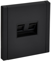 Розетка компьютерная двойная RJ45 FORTE&PIANO кат.5E FP133M (металл черный) FP-K20-1-M-K02