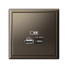 Розетка USB ArtGallery тип А/тип С высокоскор. заряд 45W QC PD (мокко) GAL000629