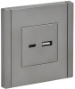 Розетка USB A+C FORTE&PIANO 3,1А FP550 (сталь) FP-U22-D31-K46