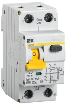 Дифференциальный автомат IEK АВДТ 32 C20 30mA тип А MAD22-5-020-C-30