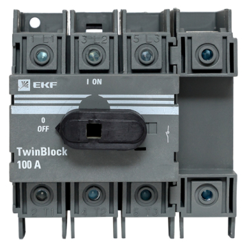 Рубильник EKF TwinBlock 100A 4P c рукояткой управления для прямой установки tb-100-4p-f
