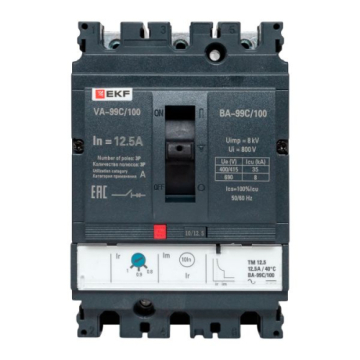 Автоматический выключатель EKF PROxima ВА-99C (Compact NS) 100/ 12,5А 3P 36кА mccb99C-100-12.5