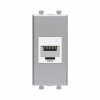 Компьютерная розетка DKC Avanti RJ-45 без шторки кат. 6 1 модуль (закаленная сталь) 4404691