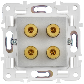 Аудиорозетка IEK SKANDY 4-ая SK-A01S (серебряный) SK-S40-K23