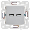 Розетка USB A+A 3,1А IEK SKANDY SK-R15S (серебряный) SK-U21-D31-K23