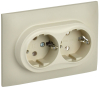 Розетка 2-ая с/з 16А в сборе IEK SKANDY SK-R08B (бежевый) SK-R21-16-K10-F