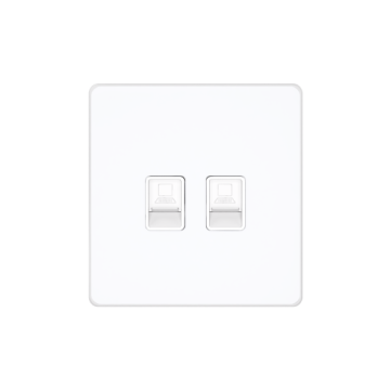 Розетка компьютерная двойная RJ45 кат.6 SE Systeme Infinity (арктический лед) FSE000188