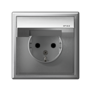 Розетка IP 44 влагозащищенная ArtGallery (алюминий) GAL440346