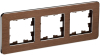 Рамка 3-м скругленная BRITE DECOR Коричневый металл РУ-3-1-Бр BR-M32-M-21-K30