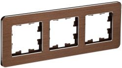 Рамка 3-м скругленная BRITE DECOR Коричневый металл РУ-3-1-Бр BR-M32-M-21-K30