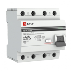 УЗО EKF PROxima ВД-100 4P 63А 300мА AC-S селективное elcb-4-63-300S-em-pro