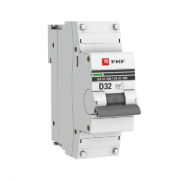 Автоматический выключатель EKF PROXIMA ВА 47-100 1Р 32А 10кА (х-ка D) mcb47100-1-32D-pro