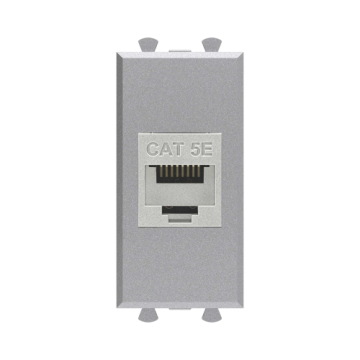 Компьютерная розетка DKC Avanti RJ-45 без шторки кат. 5е экранированная 1 модуль (закаленная сталь) 4404761