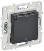Розетка с крышкой 16А IP44 IEK SKANDY SK-R11T (титан) SK-R16-16-44-K48