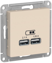 Розетка USB AtlasDesign тип А/тип А (бежевый) ATN000233