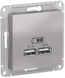 Розетка USB AtlasDesign тип А/тип А (алюминий) ATN000333