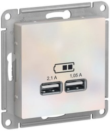 Розетка USB AtlasDesign тип А/тип А (жемчуг) ATN000433