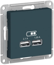 Розетка USB AtlasDesign тип А/тип А (грифель) ATN000733