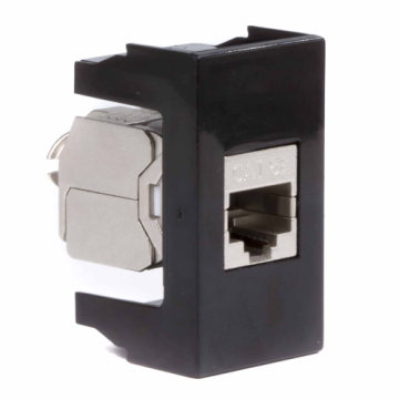 Компьютерная розетка DKC Viva RJ45 кат. 5e экранированная 8P8C (черная) 1мод 45248
