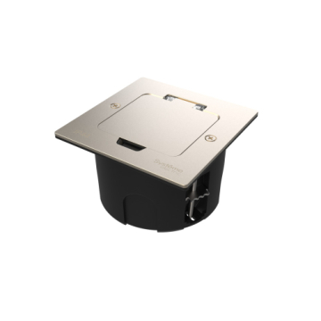 Лючок Systeme Elecrtic MultiDesk на 2 модуля IP44 с монтажной коробкой для стены, фальшпола, стола, тип MDK20 (никель) MDK20102NA