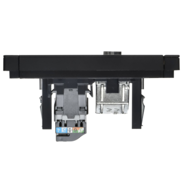 Розетка TV+RJ45 кат.5E FORTE&PIANO FP136M (металл черный) FP-AK20-1-M-K02