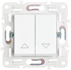 Выключатель жалюзи IEK SKANDY 10А SK-V12W (арктический белый) SK-V15-0-10-K01