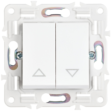 Выключатель жалюзи IEK SKANDY 10А SK-V12W (арктический белый) SK-V15-0-10-K01