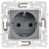 Розетка IEK SKANDY с заземлением со шторками 16А SK-R04Gr (серый) SK-R14-16-K03