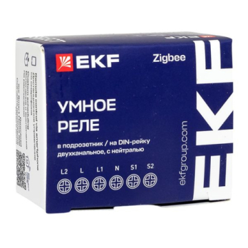 EKF Умное реле в подрозетник 2-канальное с нейтралью Zigbee Connect Select. ssh-2g-zb