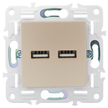 Розетка USB A+A 3,1А IEK SKANDY SK-R15Sa (песочный)  SK-U21-D31-K98