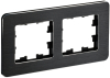 Рамка 2-м скругленная BRITE DECOR Черный/алюм металл РУ-2-1-Бр BR-M22-M-21-K02