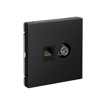 Розетка TV+компьютерная RJ45 ArtGallery (карбон) GAL001089