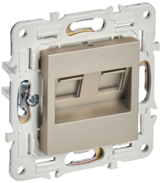 Розетка компьютерная двойная IEK SKANDY RJ45 кат.5E SK-K03Sh (шампань) SK-K20-1-K37