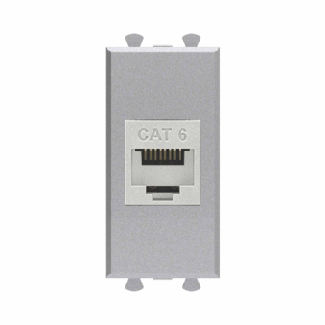 Компьютерная розетка DKC Avanti RJ-45 без шторки кат. 6 экранированная 1 модуль (закаленная сталь) 4404791