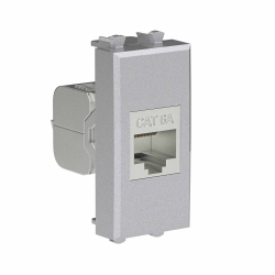 Компьютерная розетка DKC Avanti RJ-45 без шторки кат. 6А экранированная 1 модуль (закаленная сталь) 4404771