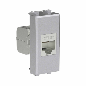Компьютерная розетка DKC Avanti RJ-45 без шторки кат. 6А экранированная 1 модуль (закаленная сталь) 4404771