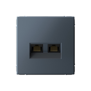 Розетка компьютерная двойная RJ45 ArtGallery кат. 6а (грифель) GAL000788