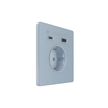 Зарядка USB А+С 20Вт с розеткой SE Systeme Infinity (стальное небо) FSE001132