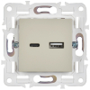 Розетка USB A+C 18Вт IEK SKANDY SK-R13B (бежевый) SK-U22-018-K10