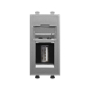 Розетка DKC Avanti USB 2.0 тип А-А 1 модуль (закаленная сталь) 4404401