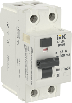 УЗО IEK ARMAT R10N 2P 63А 300мА селективное тип AC-S AR-R10N-2-063CS300